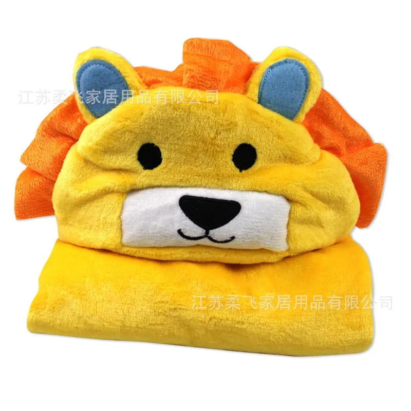 Songmai Baby Swaddling Blanket, Wearable Fleece Soft Throw Blanket Cute Hooded Plush Cape Blanket