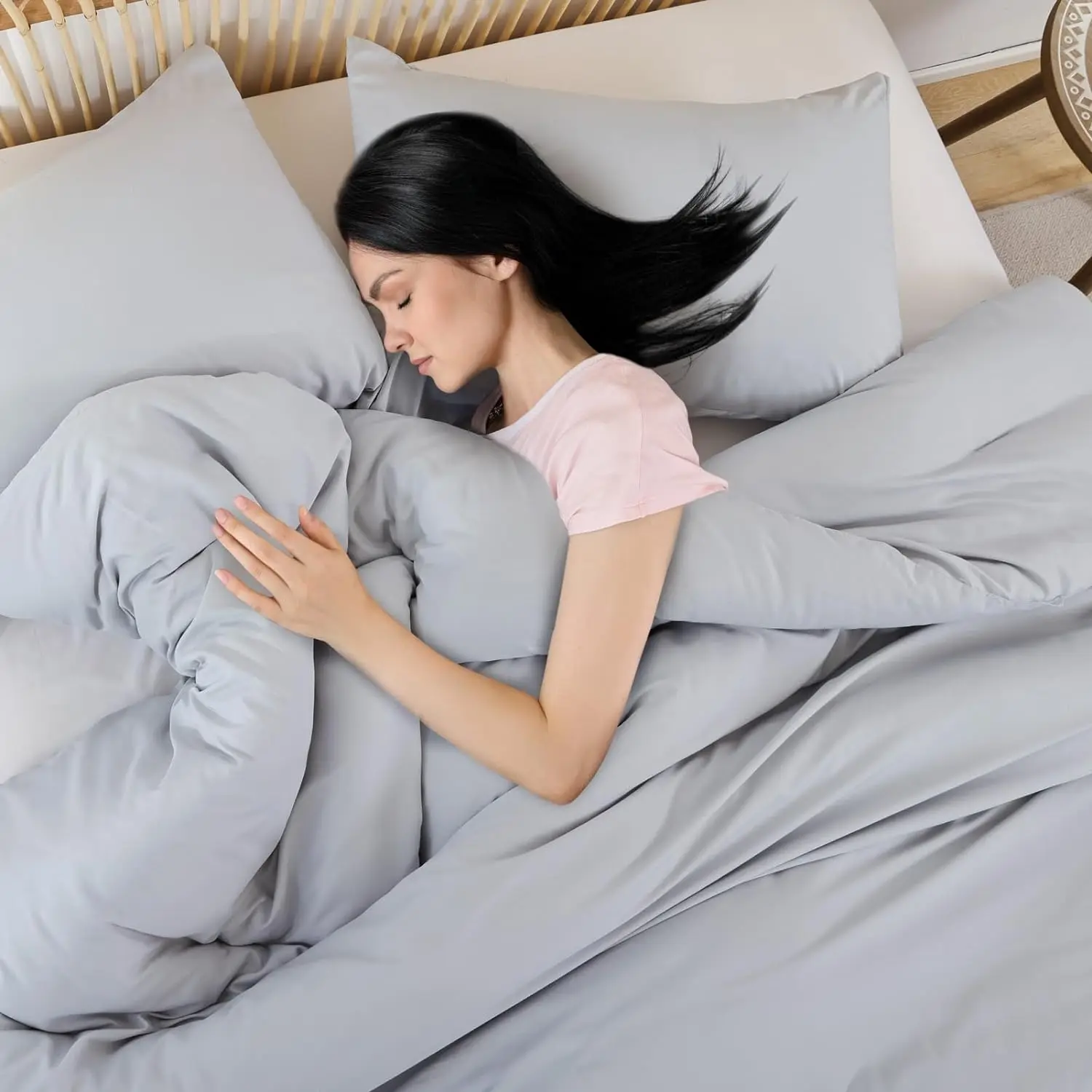 1 Light Grey Comforter 2 Pillowcases All Season Soft Bedding Lightweight Bedspread Blanket Quilt Gifts Gray Comforter Set Queen