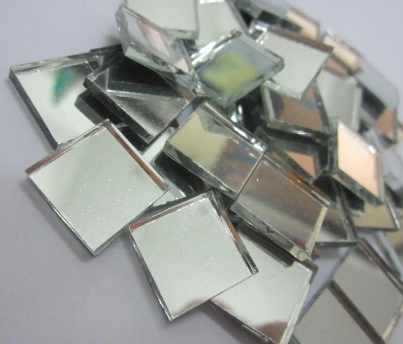 4mm thickness small mirrors for crafts mirror tiles glass mosaic glass mirror craft tiles