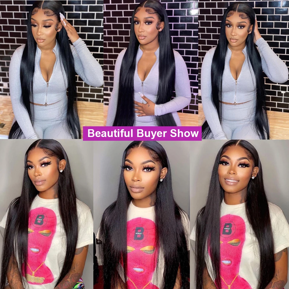 Glueless Bone Straight Lace Front wigs Human Hair Lace Front Brazilian Human Hair HD Transparent Lace Front Wig For Black Women