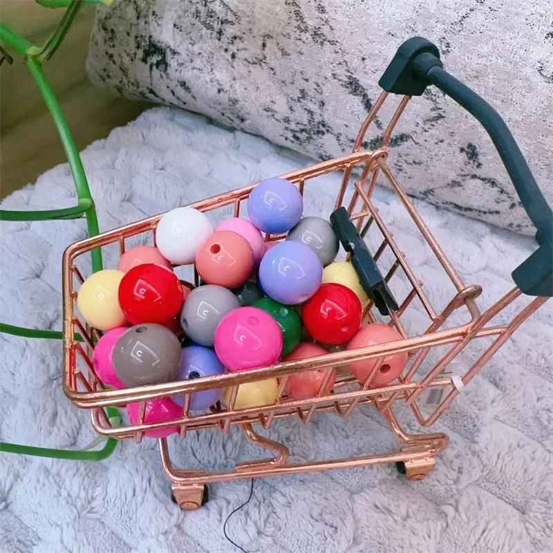 Mylulu Wholesale Candy Colored Loose Acrylic Plastic Bracelet Beads Jewelry beads Bubblegum Bead For Jewelry Making Kit Set