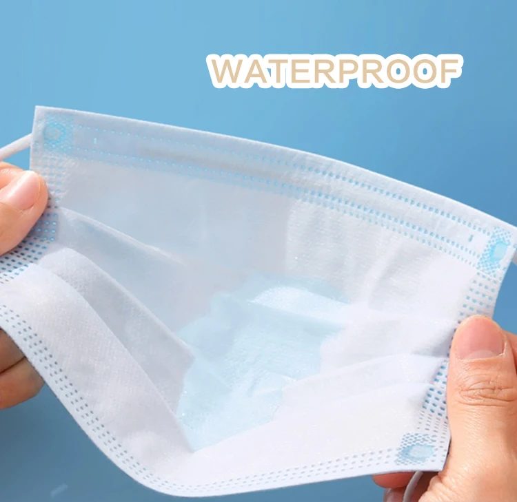 Factory Wholesale 3 Layer disposable face masks individual packing with Adjustable Nose Clip With High Click