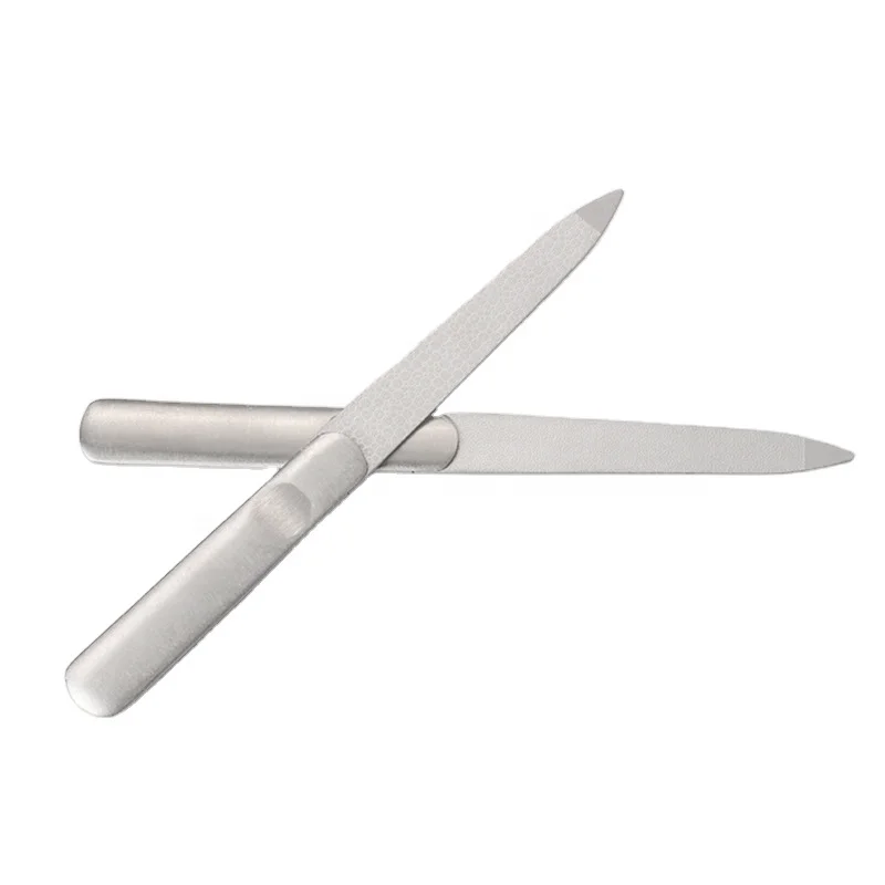 Metal File Buffer Fingernails Toenails Manicure Pedicure Art Tool Nail File Stainless Steel Double Side Nail File