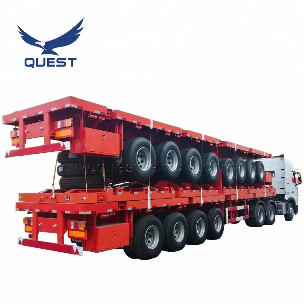 Factory Price High Quality 80 Tons 4 Axles Hot Sale Flatbed Semi Trailer Customizable Container Semi Trailer