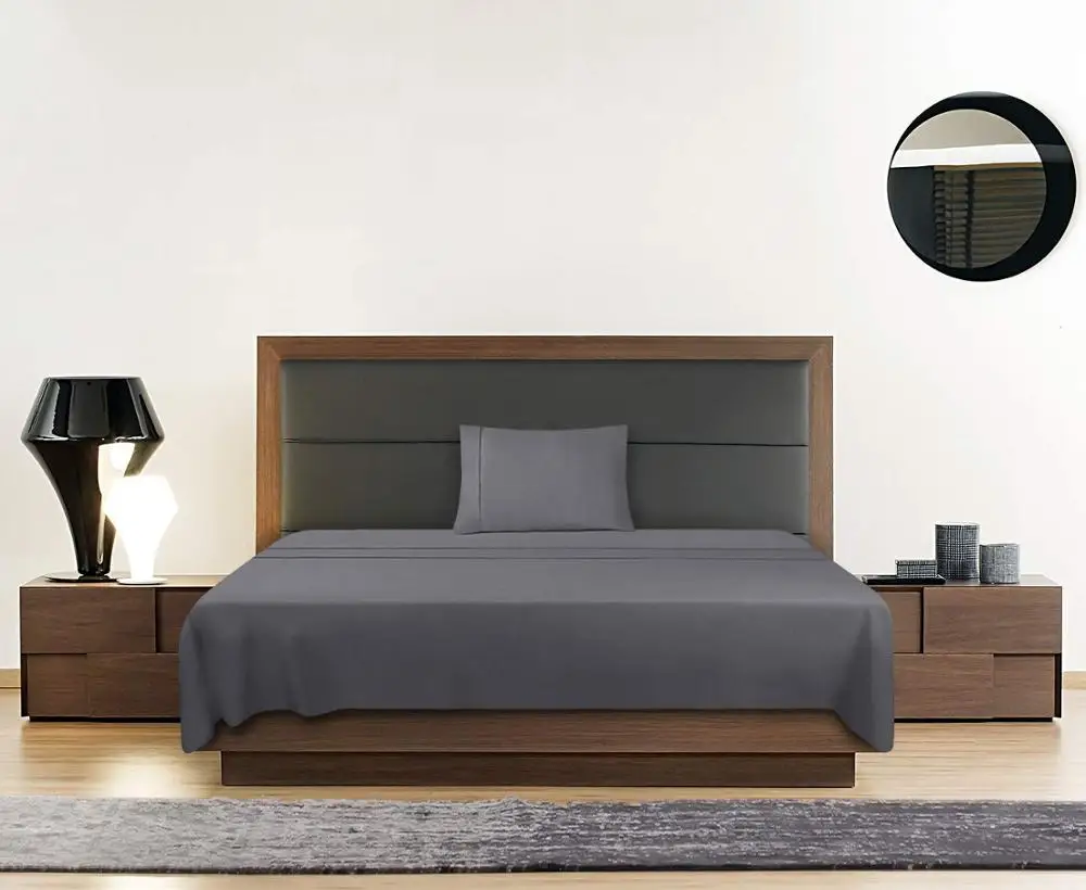 Dark color 100% polyester weave soild dyed brushed fabric  90gsm microfiber sheet set fabric for bed sheets home textile