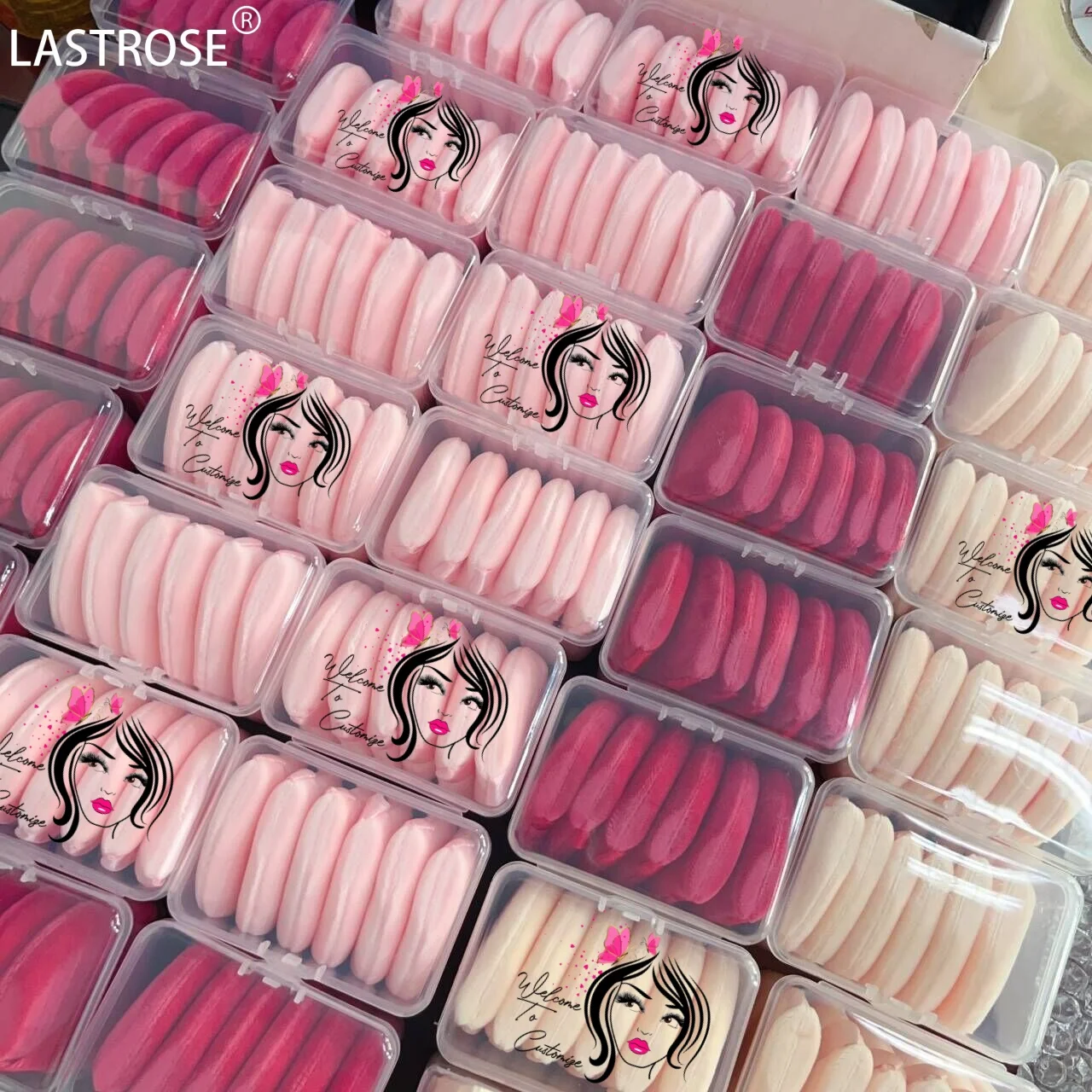 6 pcs one box Cotton Pink Triangle puff Private Label Foundation Powder Puff wholesale Velvet Cotton Makeup Puff