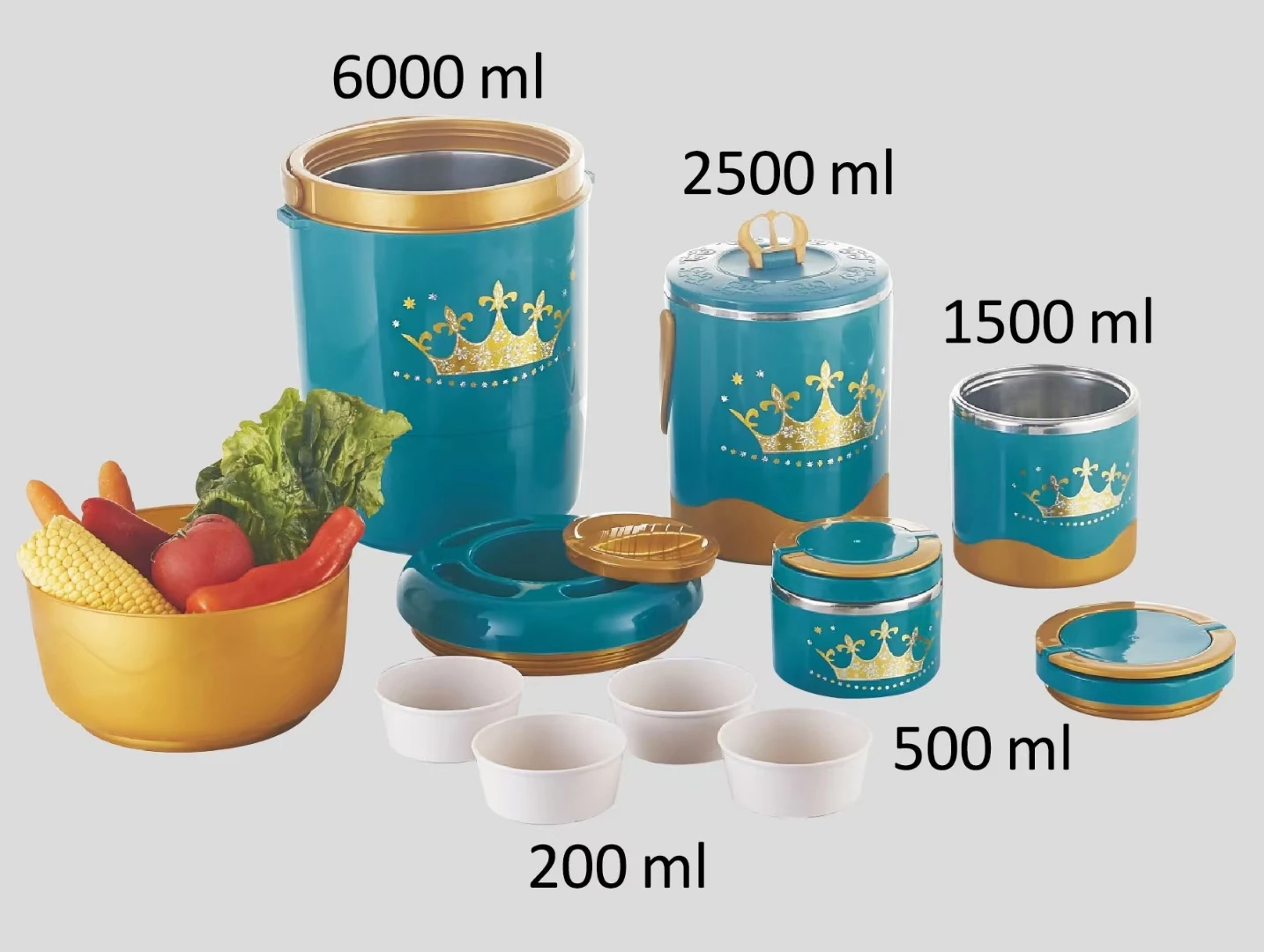 Factory Wholesale Plastic Thermos Vacuum Flask Milk Tea water cooler Jug food warmer container set