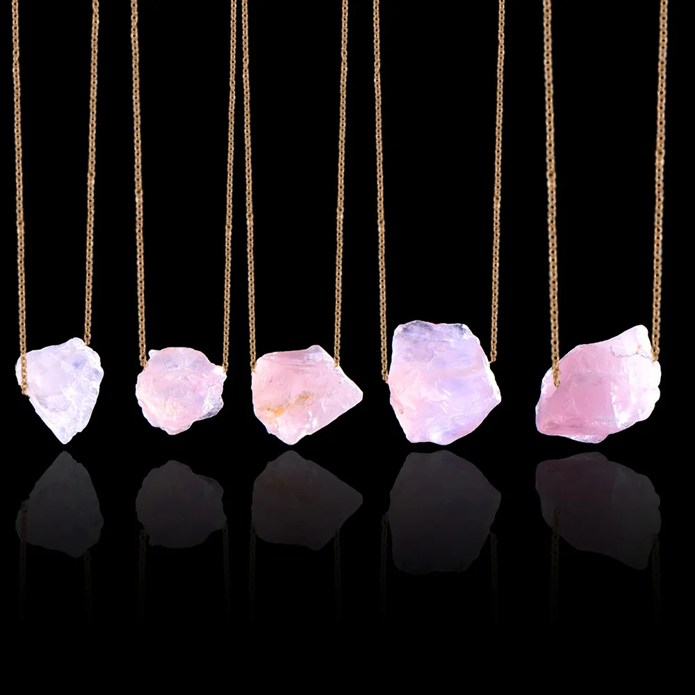 Gold Plated Raw Irregular Geode Purple Natural White Stone Amethyst Aura Crystal Raw Quartz Pendant Necklace For Girl Women