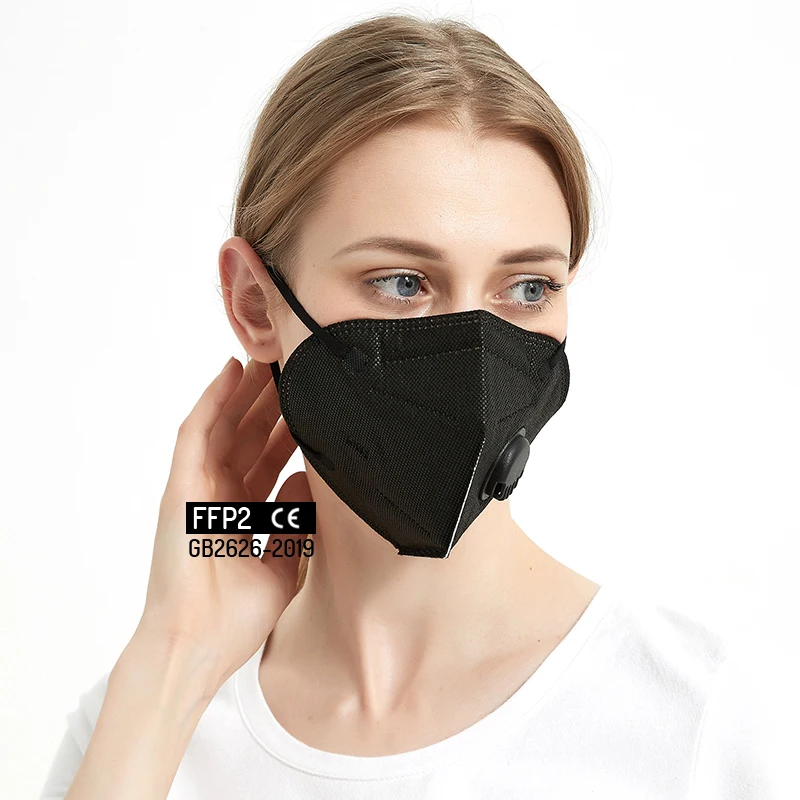 
Whoelsale high quality kn95 pm2.5 wholesale black disposable dust protective filter fashion designer face mask 