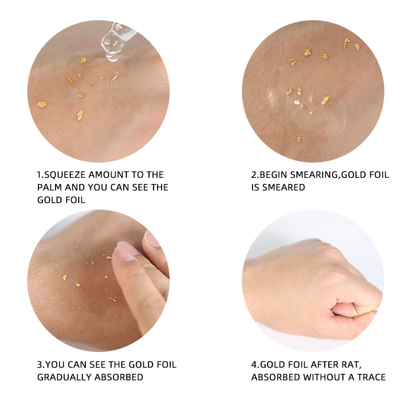 24 K Gold Serum Organic Gold Serum Facial Skin Pure 24k Gold Face Serum Moisturizing Firming Anti Aging Skin Care Essential Oil