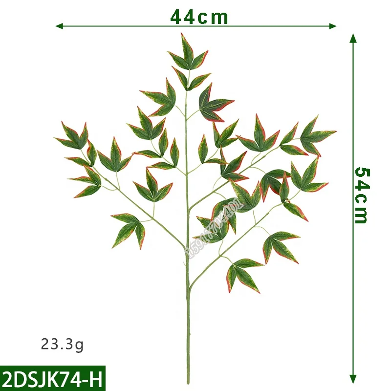 Factory price pvc plant realistic fall leaves Nandina  artificial plant for autumn decoration