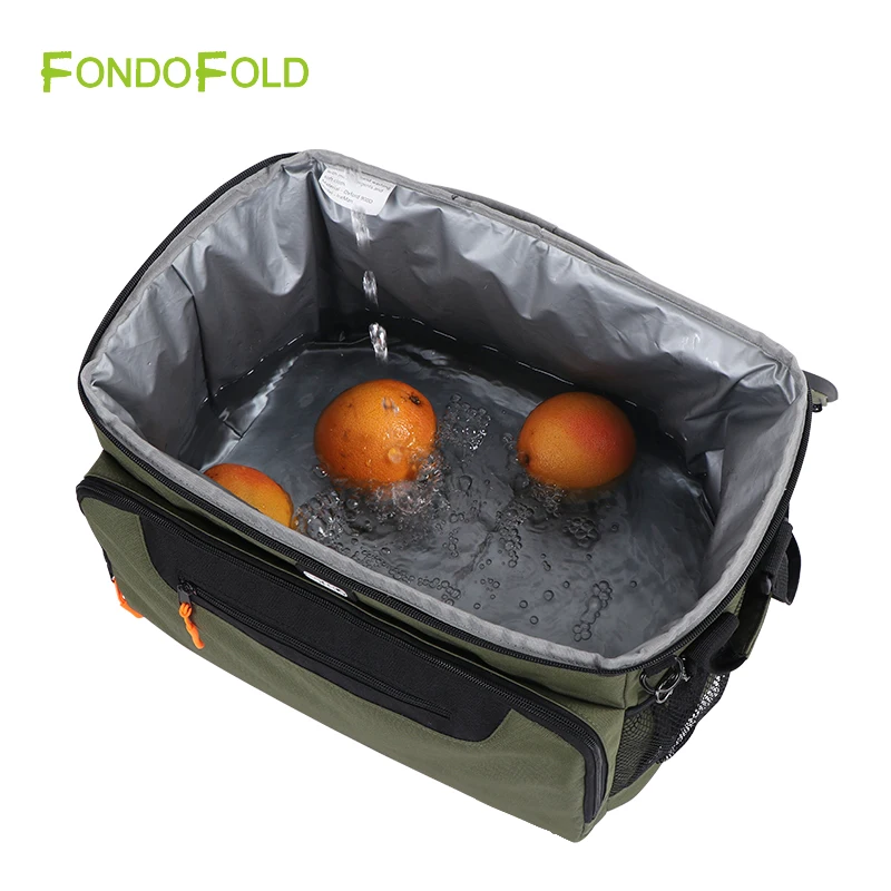Fondofold Custom Large Capacity Thermal Insulated Waterproof  Leak Proof Eco-friendly Oxford  Picnic Lunch Tote Cooler Bag