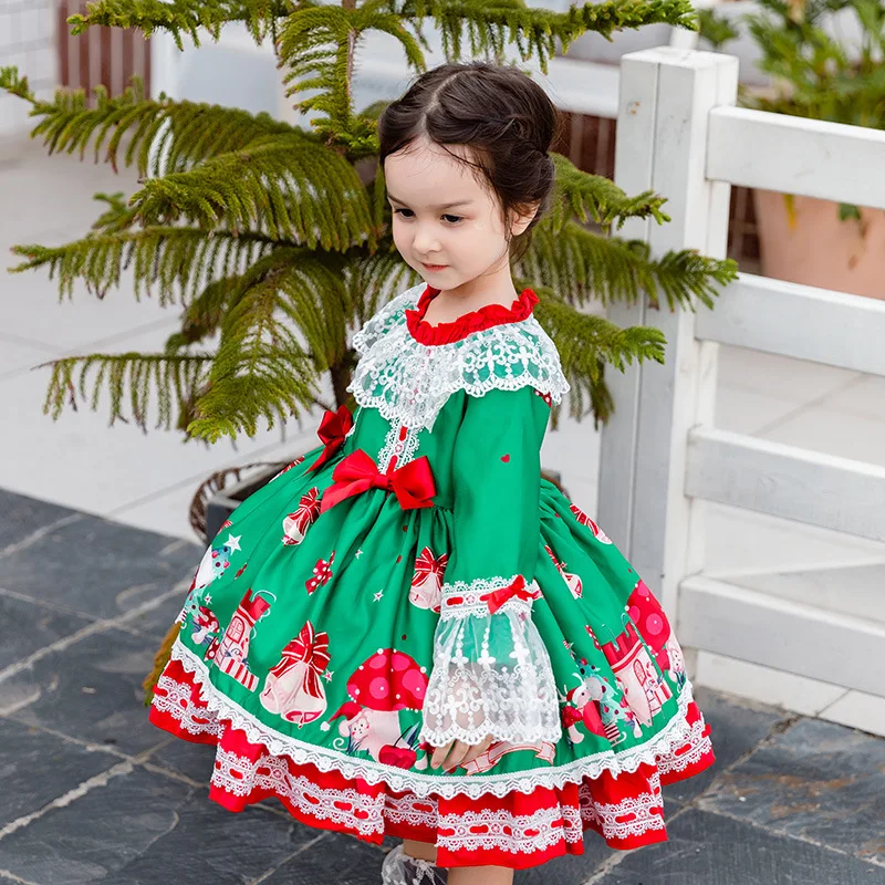 3500 Toddler Baby Girl Clothing Spring Velvet Vintage Spanish Vintage Gown Princess Lolita Dress Children Birthday Dress