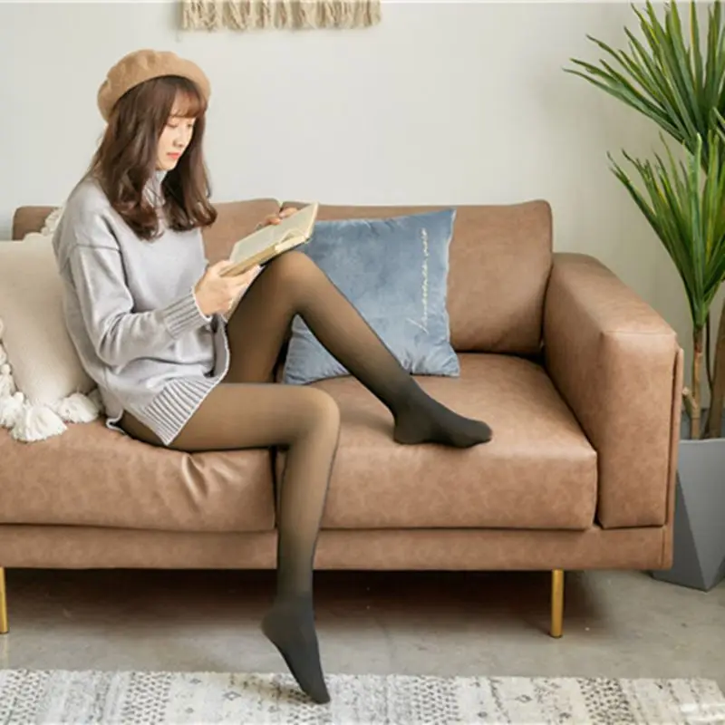 Winter Fleece Warm Sexy Fake Transparent Leggings Thicken 85/200/300 g Fluffy Fuzzy Warm Women Pantyhose Tights