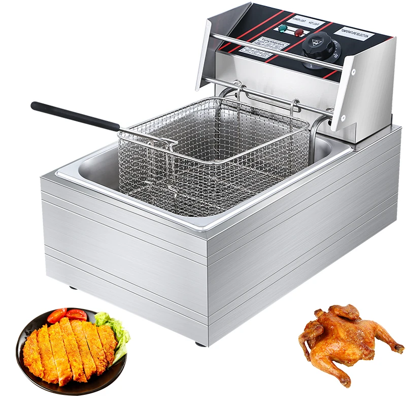 Stainless steel electric deep fryer industrial fried chicken potato chips pressure frying kitchen equipment 220v fry cooker