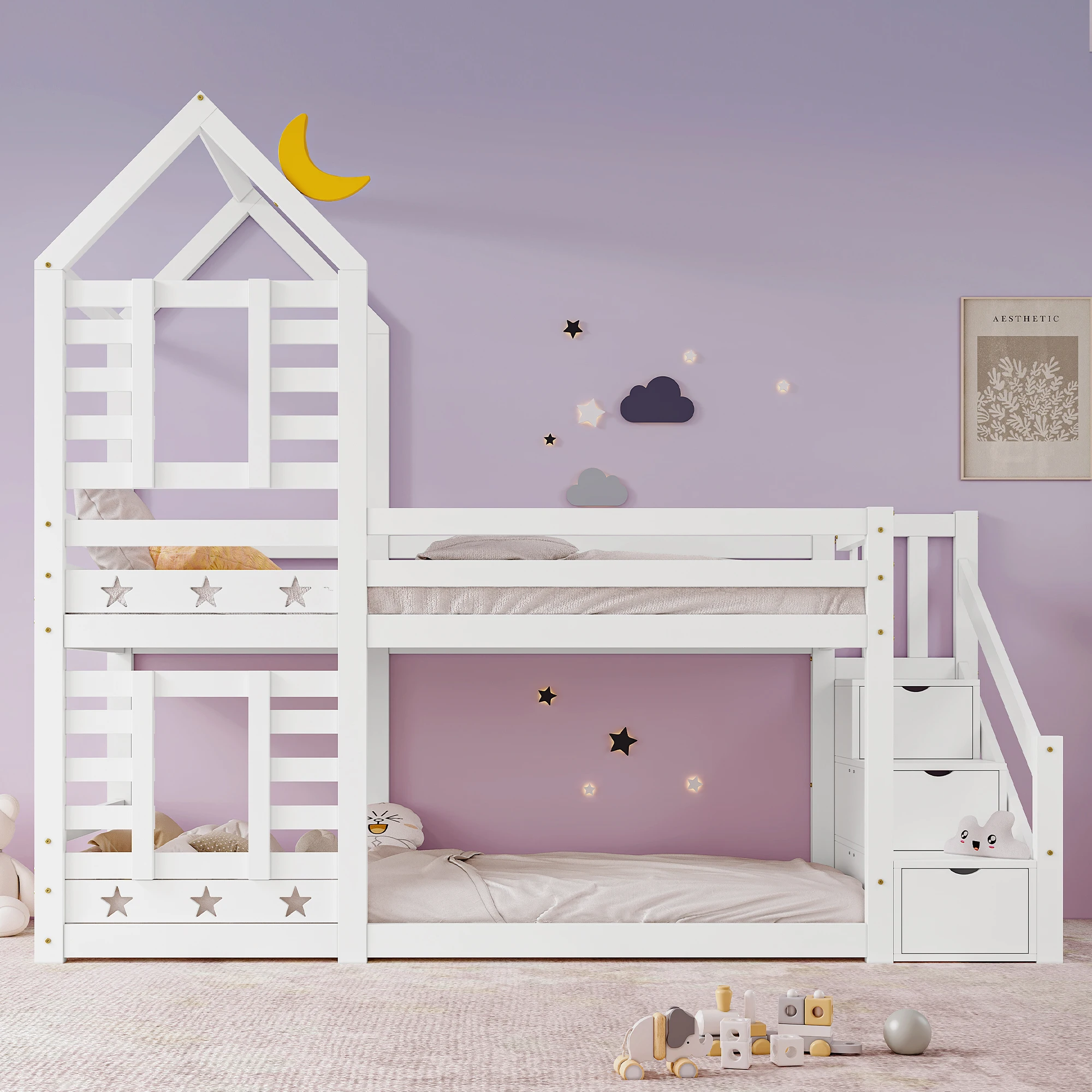 Japan kids twin bunk beds with ladder and safety rail bunk beds with stairs twin over full kids bunk beds with drawers