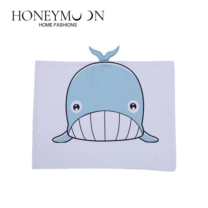 3D Whale digital envelope printed Pillow Cover super soft Breathable microfibre Pillowcase envelope