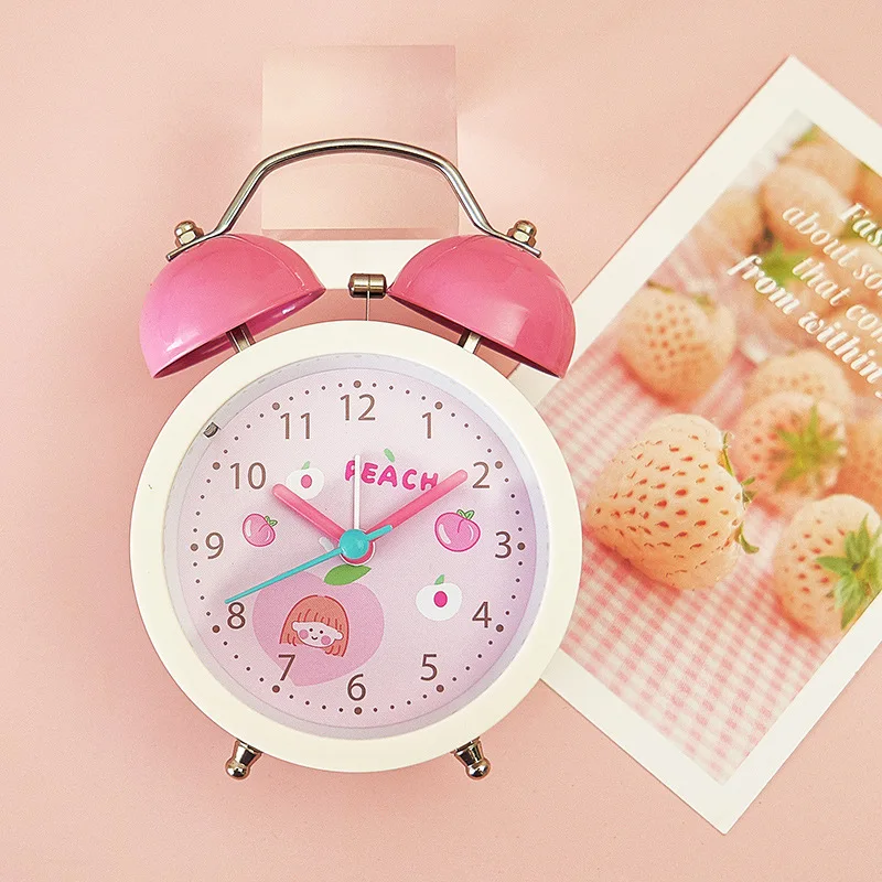 bosheng kids alarm clock night light cute quartz twin bell alarm clock analog classic home decor desk table alarm clock