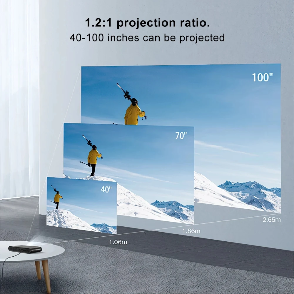 Fengmi Laser Portable Pocket Projector qHD 800 ANSI lumens Mini Wireless Beamer For Home Theater Built-in Battery Formovie P1