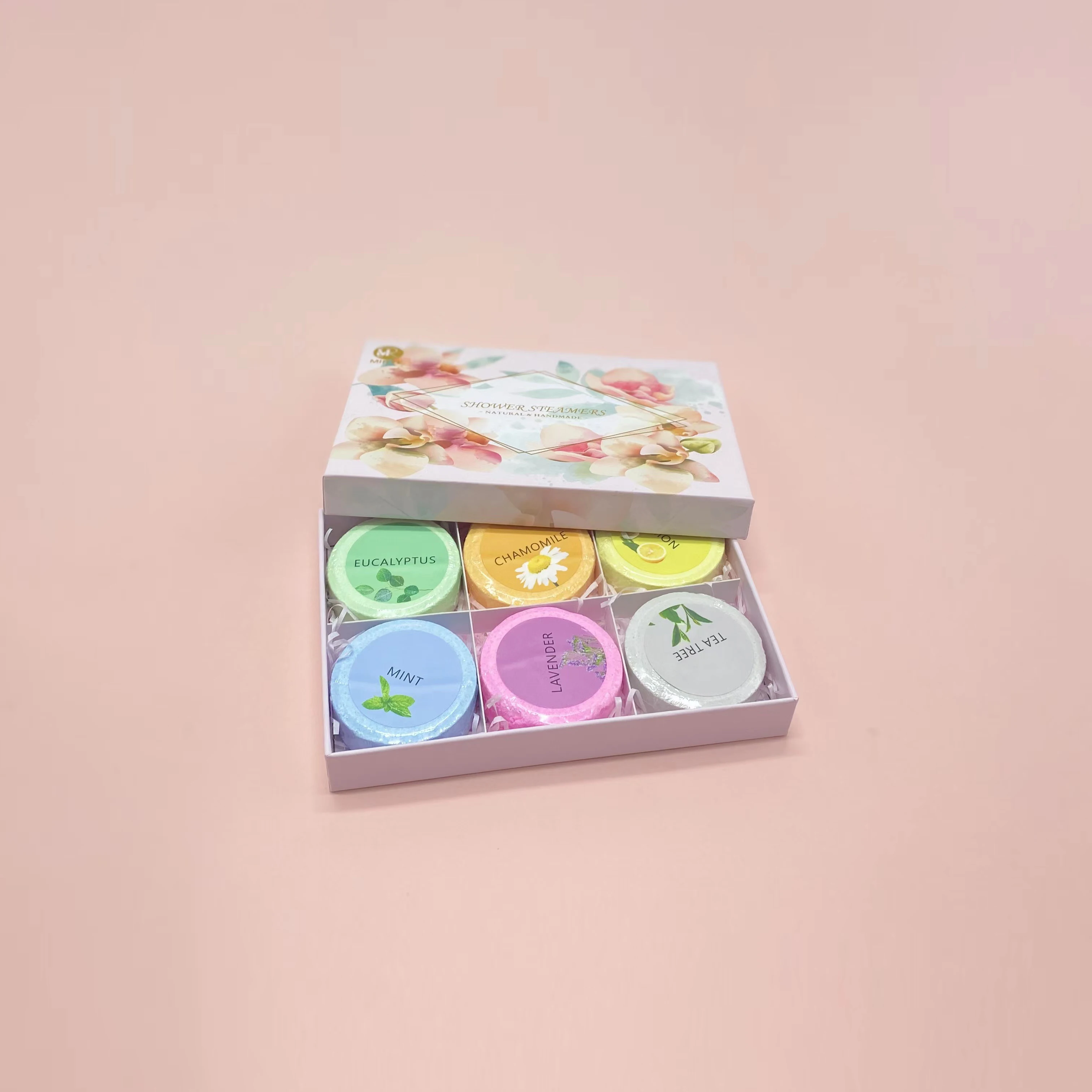 Custom Private Label Bulk Lavender Shower Steamers Variety Pack of 6 Shower