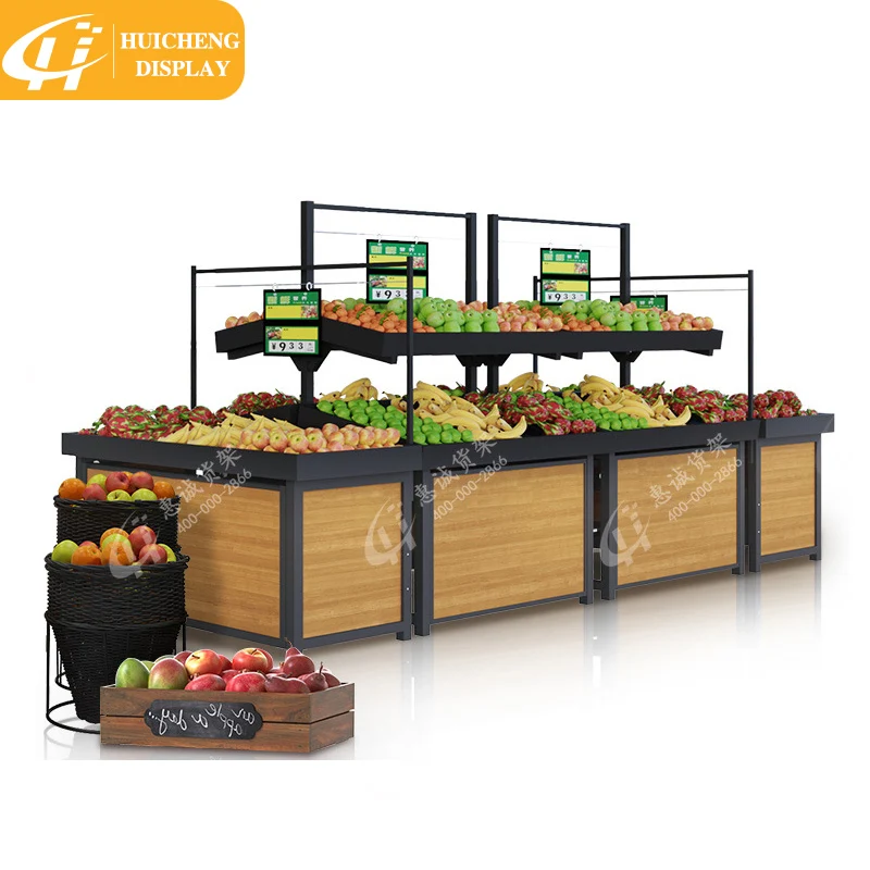 Customized Supermarket display equipment rolling gondola Fruits and Vegetables Racks supermarket fruit display stand