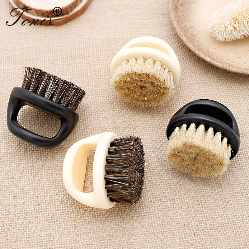 Wave Brush Private Label Face Cleaning Brush Boar Bristle Beard Brush For Salon