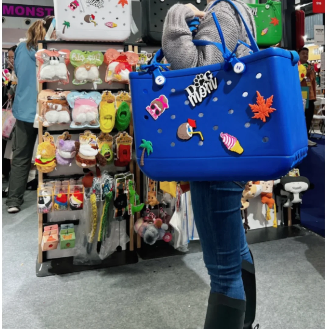 Colorful Silicone Accessories Tote Bogg Handbag Insert Amulet Silicone EVE Beach Bag bogg Bag Amulet Accessories