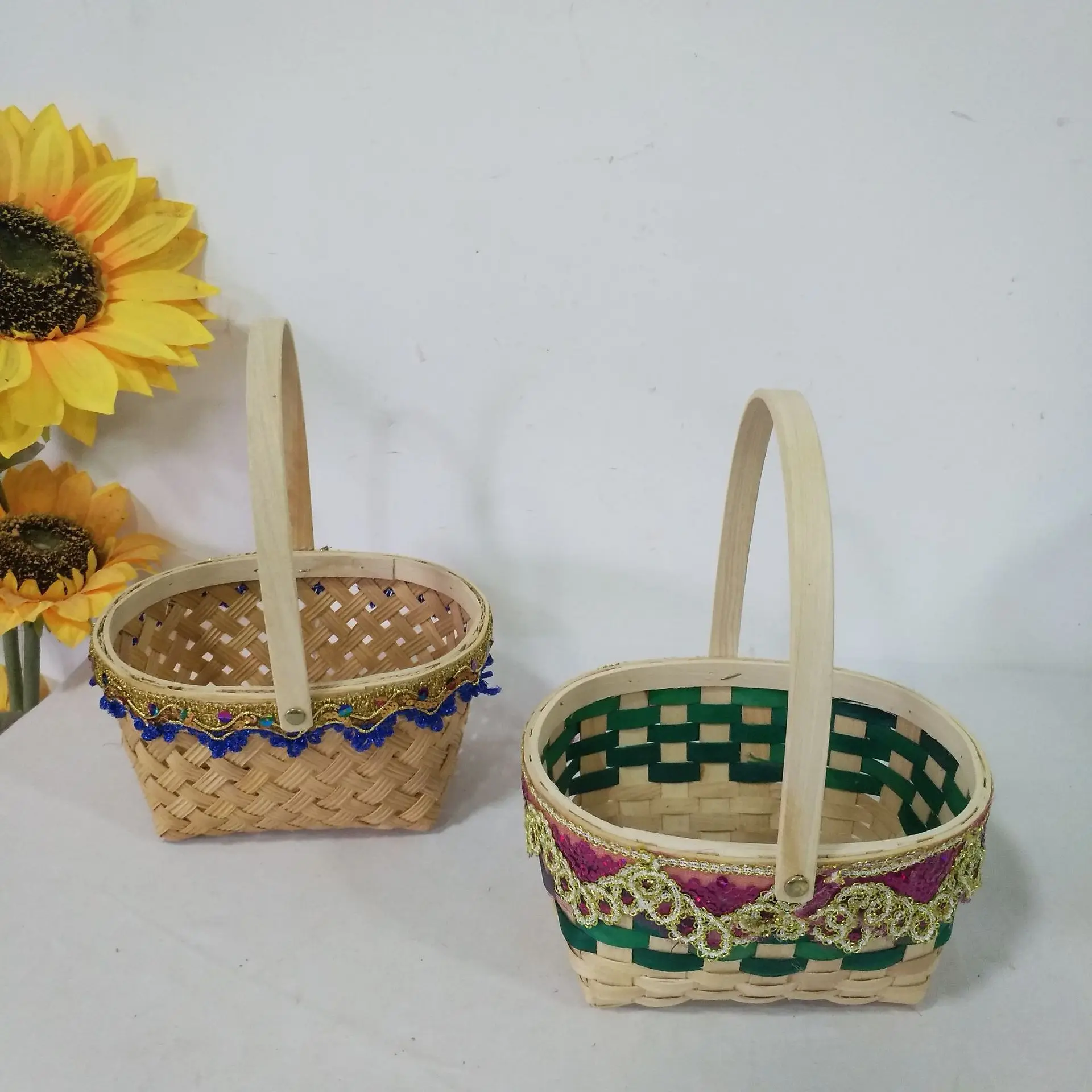 Low Cost High Quality Home Decor Wedding Gift Wood Basket For Customize