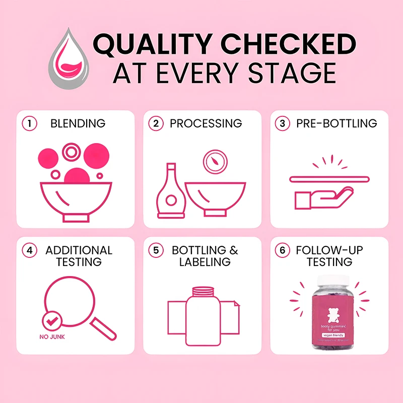 Super Vegan Friendly Hip Booty Gummies Berry Flavor Body Contribution Stronger Hair Hip Booty Gummies