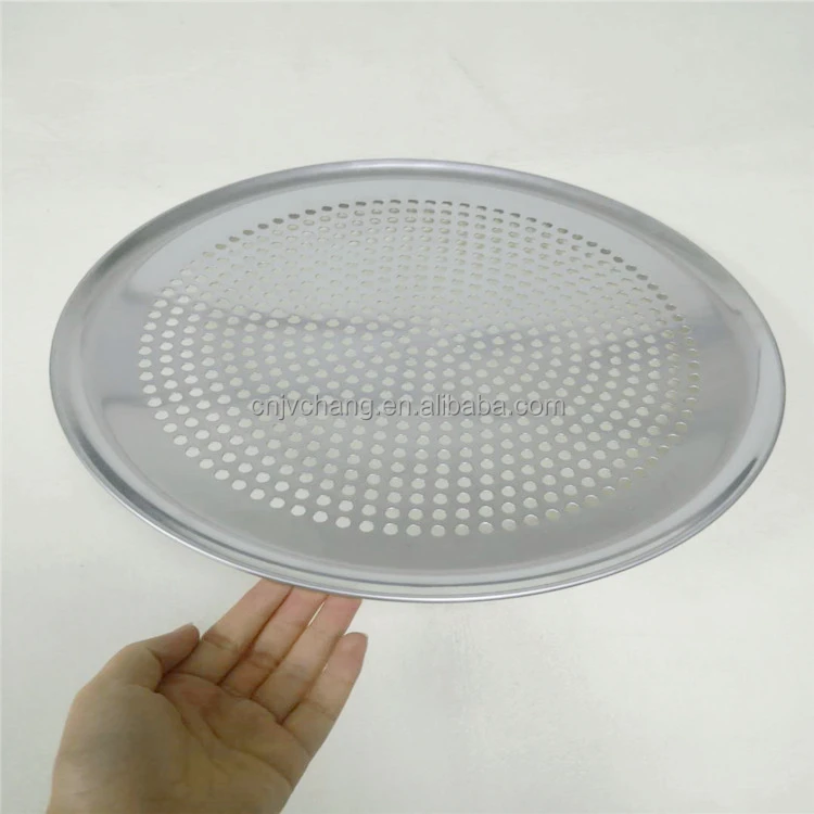 High Quality Aluminum Round Perforated Pizza Pan Flat Baking Tray 12' 14' 16' Pizza Disk Baking Tools