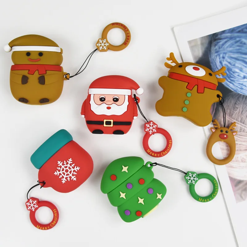 2021 оптовая продажа, индивидуальный дизайн, Рождественская елка 3d, отец, Рождество, силиконовый мини-чехол для Airpods