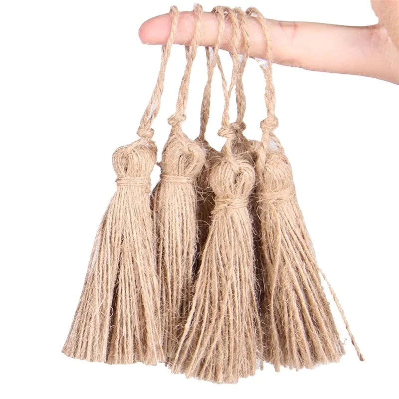 Wholesale Custom Handmade Hemp Cordage Tassel Crafts Hemp Rope Tassel Accessories Festival Decoration