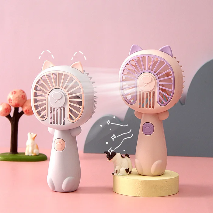 Factory Price Cute Cartoon Sanrioed Portable Small Electric Fan Cats Handheld Desktop Fan Summer Cooling