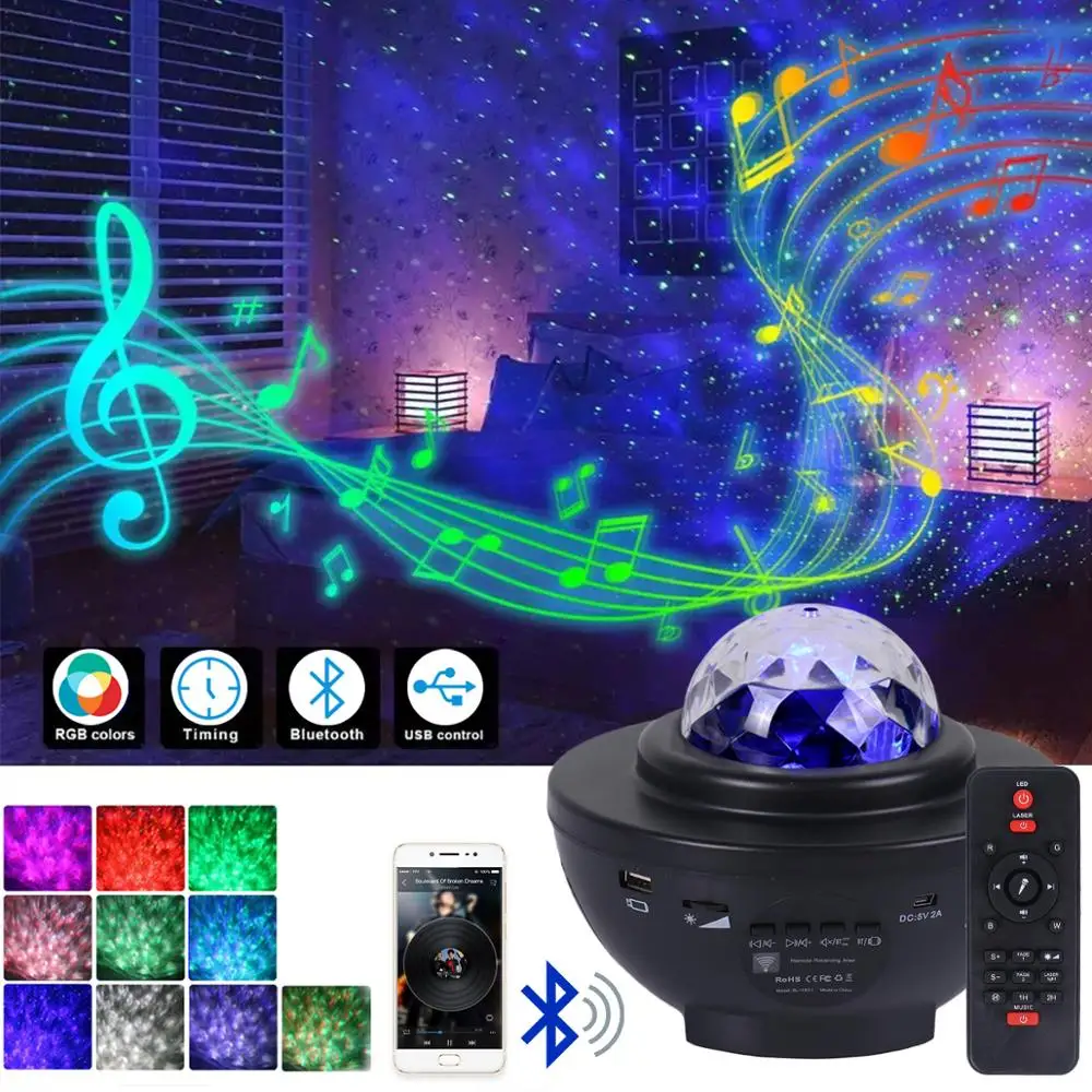 Alibaba Hot Selling Remote Controlled LED Laser Galaxy Sky Projector Star Starry LED Night Light Projector