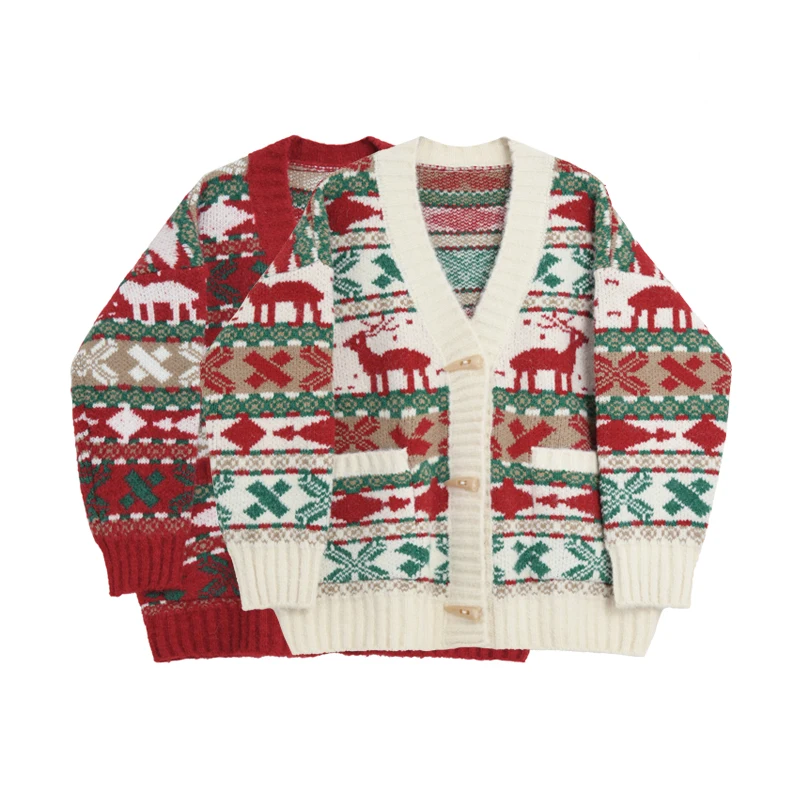 Женский Уродливый Рождественский свитер, зимний винтажный клетчатый утепленный кашемировый свитер, женский шерстяной свитер, дизайн для дам