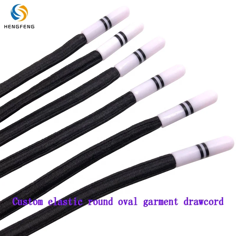 Custom Hoodie String Stretch Custom Round Oval Garment Elastic Draw Cord Black Pants Rope Drawcord