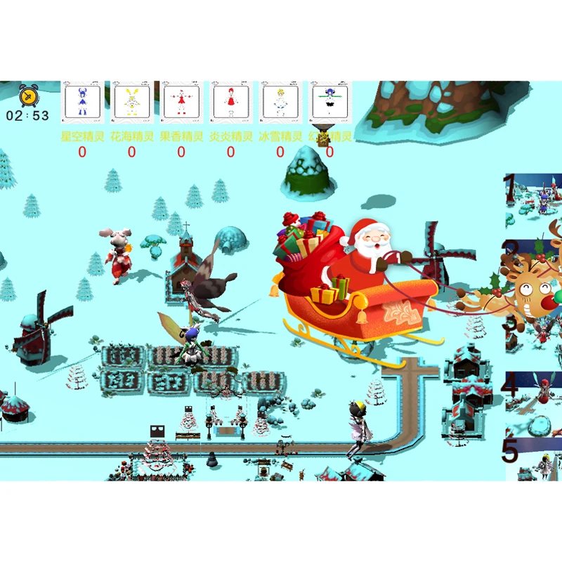 AR interactive  3d Christmas gift party interactive game for kids 3d hologram projection screen indoor projection equipment