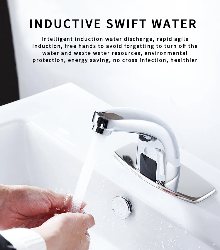 Public places Infrared Hands touchless bathroom hotel automatic motion sensor faucet waterfall basin faucets