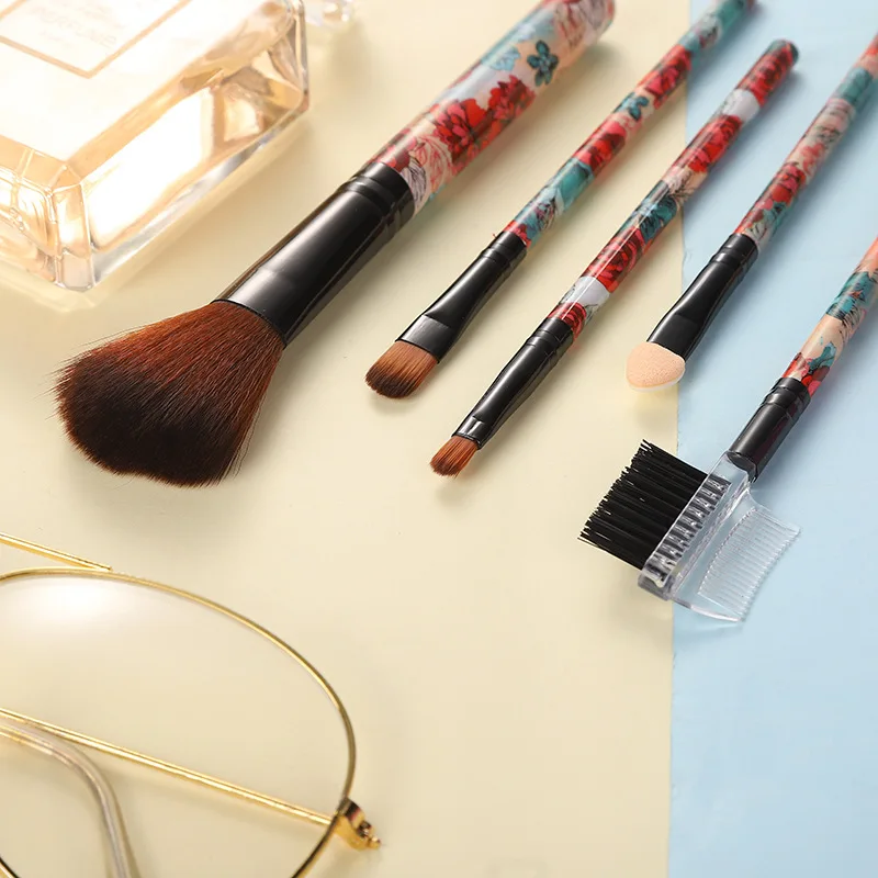 leshen Foundation Blending Blush Eyeborw Jip Brush Make up Brusher Eye Brushes Travel Set 5pcs Cheap Makeup Brushes Set Eye Shad