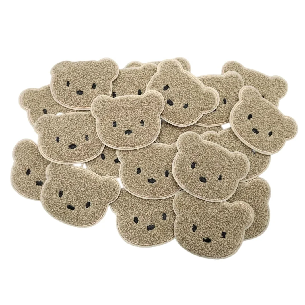 Dark Coffee Anime Bear Ventralex Patch Applique Clothes Accessories Towel Embroidered Patches
