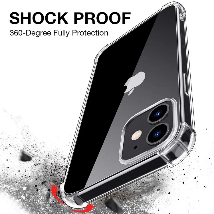  Чехол для Телефона iPhone 12 силиконовый мягкий бампер из ТПУ ударопрочный чехол с полной защитой от царапин