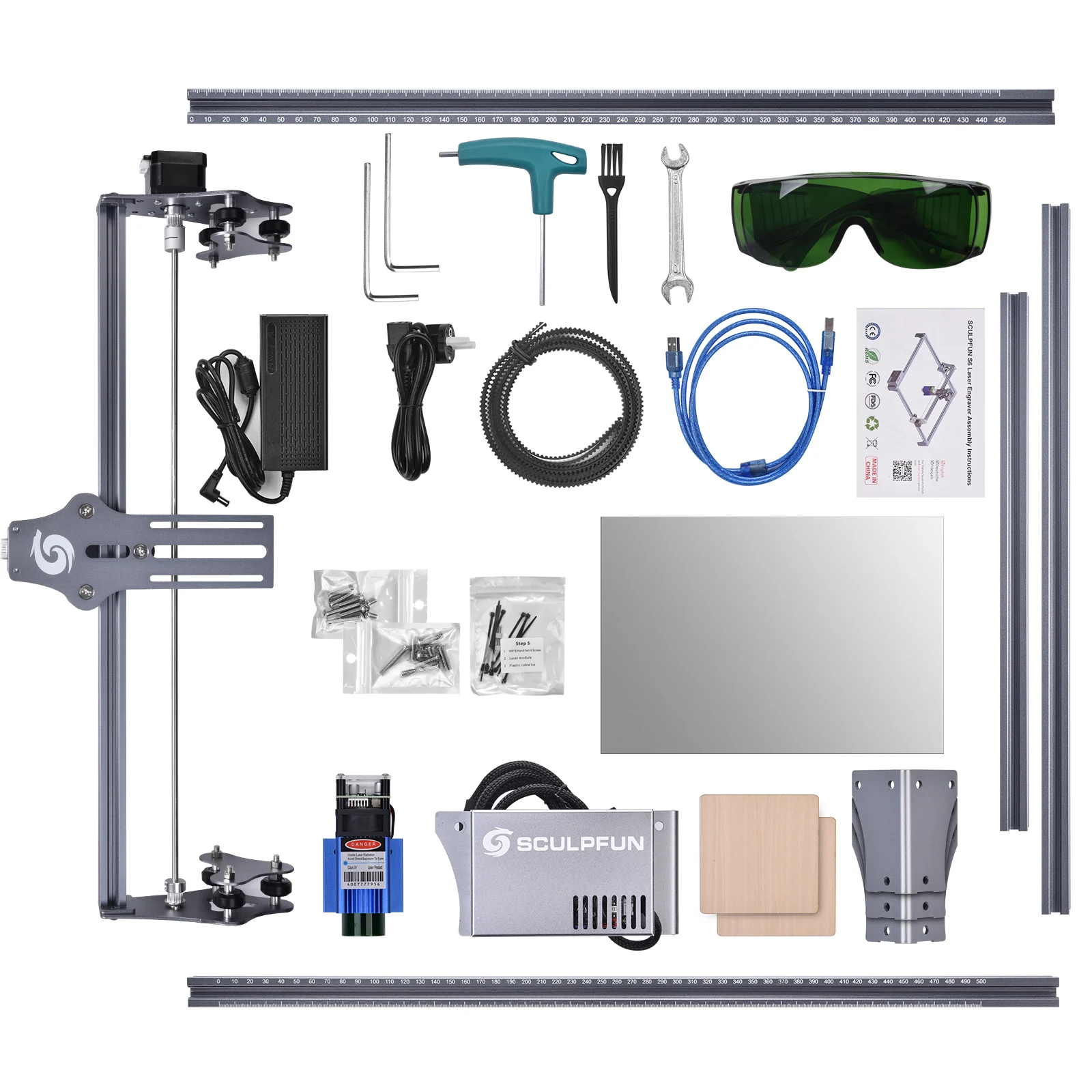 Sculpfun S6 PRO compact ring custom wood keychain 3d printer jeans tags lazer cutting machine laser engraving engraved