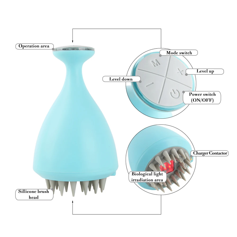 
Electric Hair Scalp Massager Hair scalp Massage Shampoo Brush Soft Silicone Head Massager 