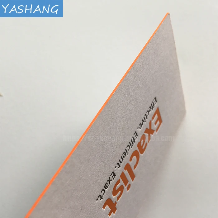 Orange color printing edge visiting card custom orange embossed/debossed business card