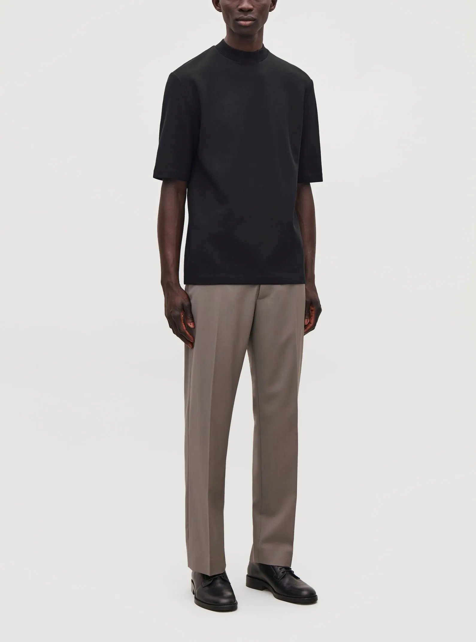 High Quality 100% Cotton Tshirts Custom Mock Neck Black T-shirt T Shirts Clothing for Wholesale Men Oversized Blank Plain Jersey