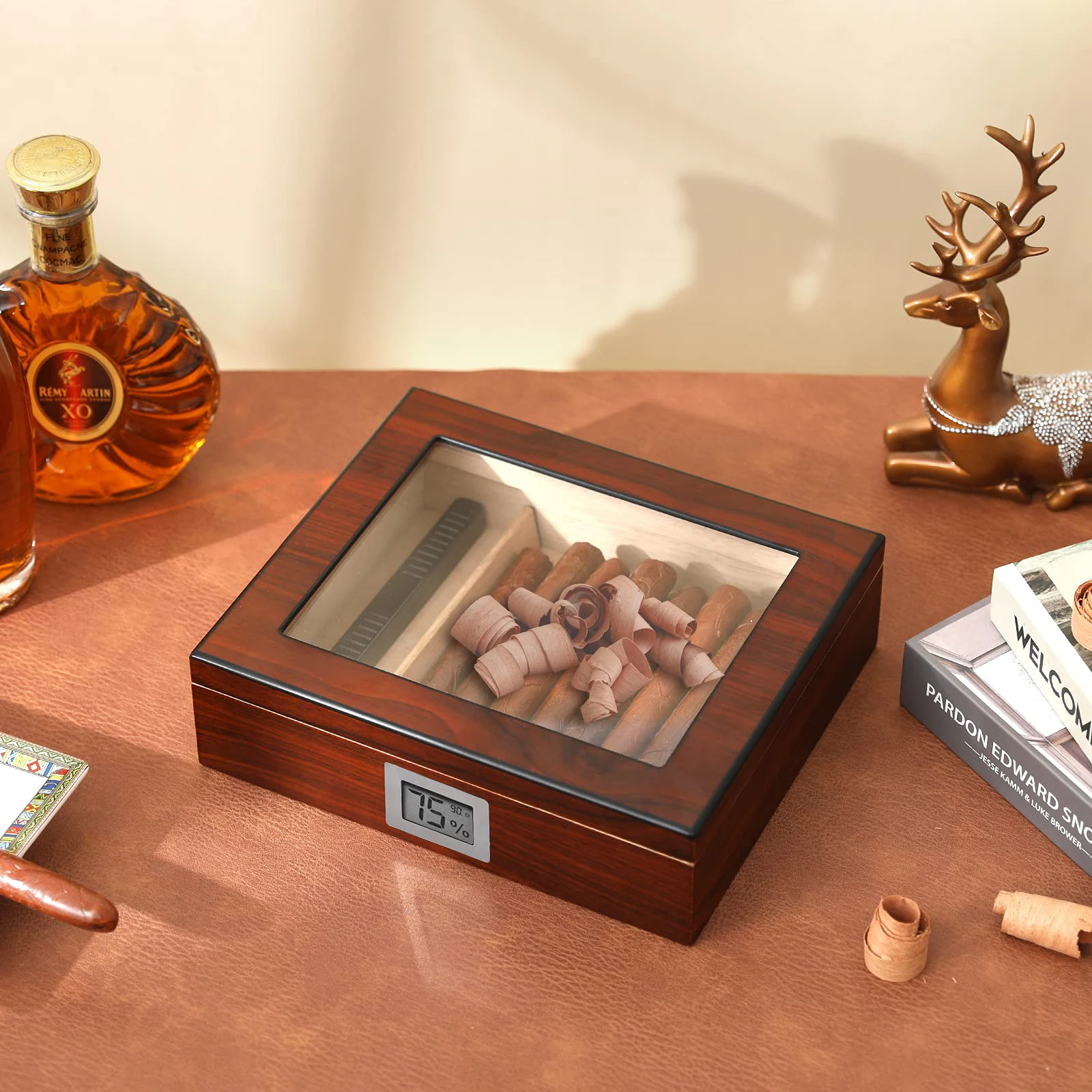 Cheap Price Cigar Leather Case Single Cigar Box Cigar Humidor Case