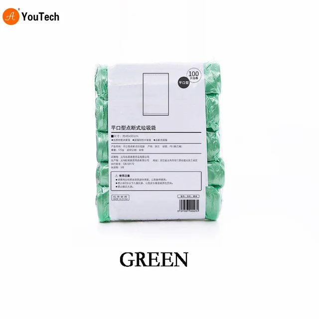 5 Rolls 1 pack 100Pcs Household Disposable Trash Pouch Kitchen Storage Garbage Bags Cleaning Waste Bag Plastic Bag