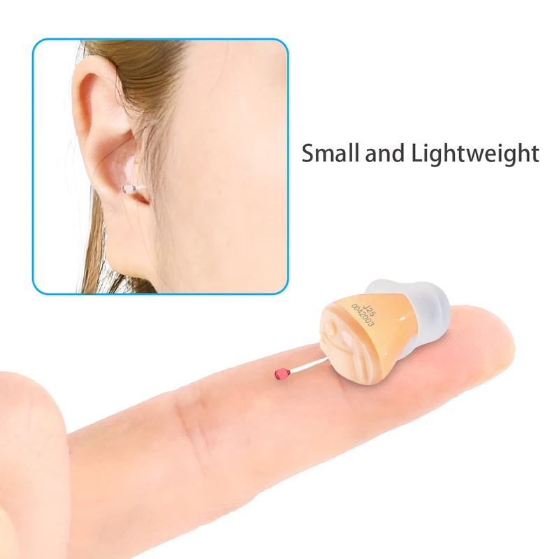 Hearing Aids MINI J25 Audifonos ITC Invisible Portable Ear Sound Amplifier for Eldly/Deafness