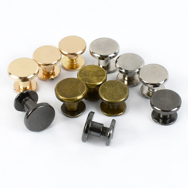 Meetee BF007 5-8mm Account Book Rivet Handbag Strap Accessories Bag Chain Screws Decor Flat Nail Rivet Ring Buckle Studs
