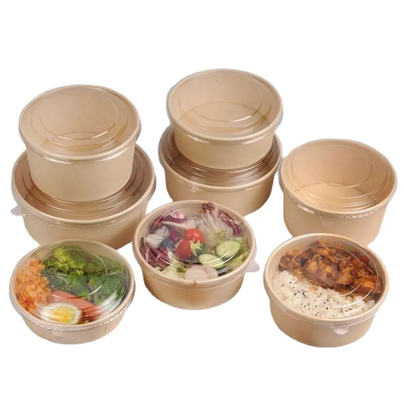 wholesale high quality 700ml kraft paper bowl  kraft paper soup  bowl kraft food packaging